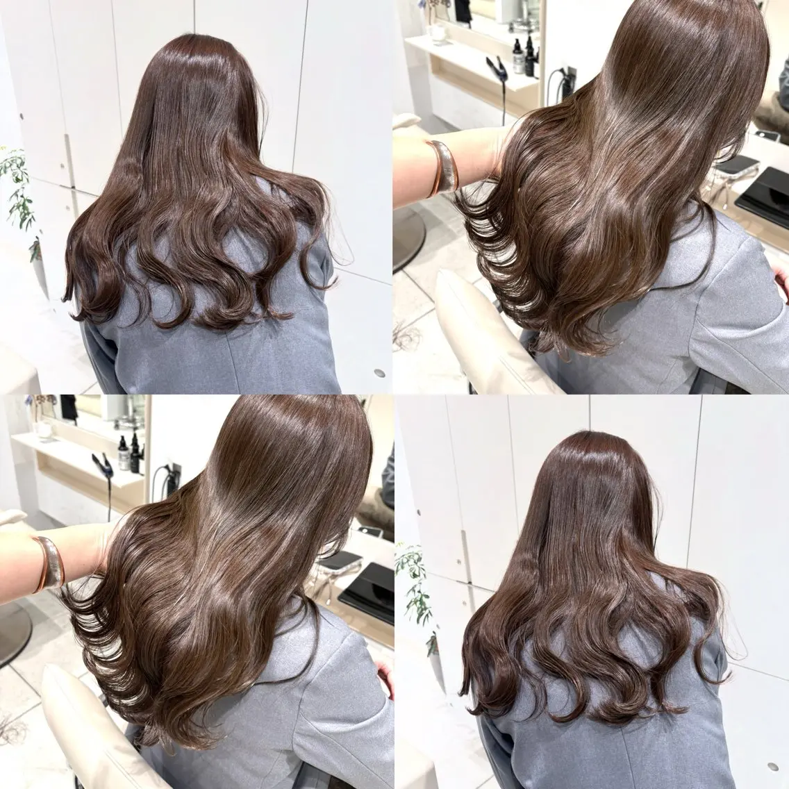 ミディアム カラー ブラウンカラー 透明感カラー グレージュ ラベンダーカラー ラベンダーグレージュ カット ヘアカラー トリートメント ヘッドスパ ヘアセット カジュアルを女っぽく 𝗮𝘆𝗮𝗰𝗼のヘアスタイル