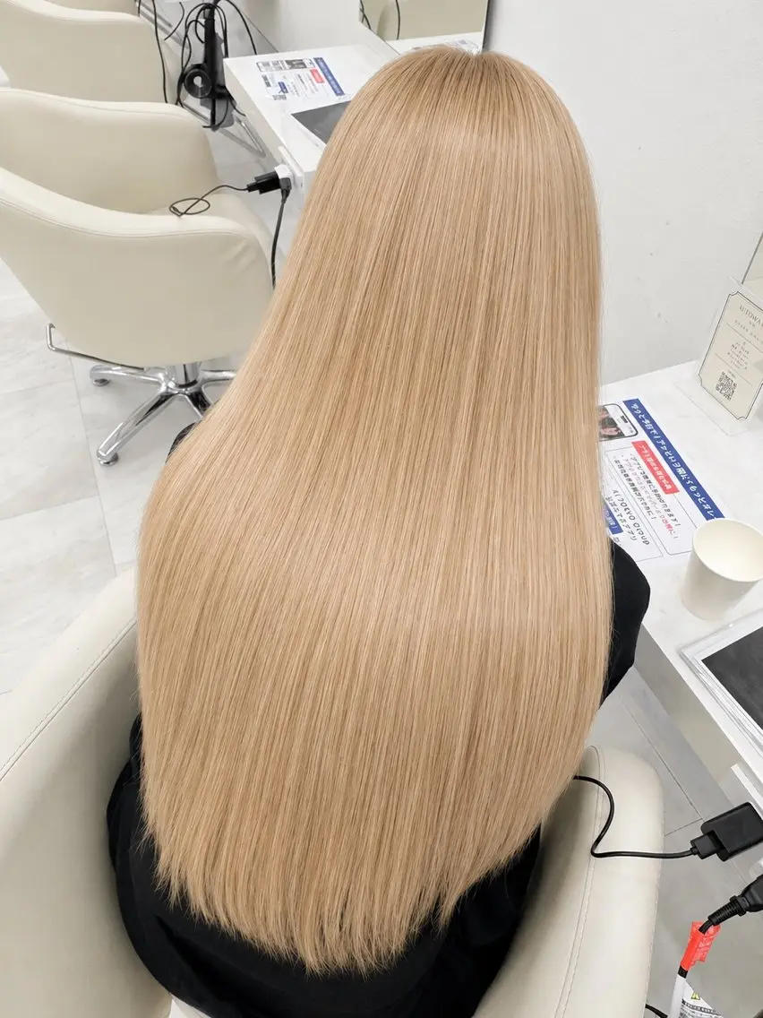 ロング ヘアカラー トリートメント はな ブリーチ ハイトーン/ 渋谷のヘアスタイル