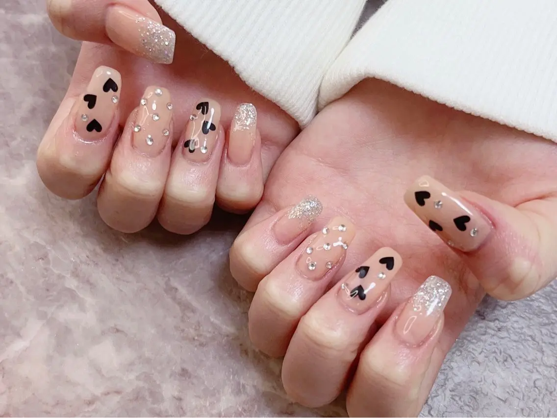 ネイル ハート 持ち込み Will nail salonのネイルデザイン