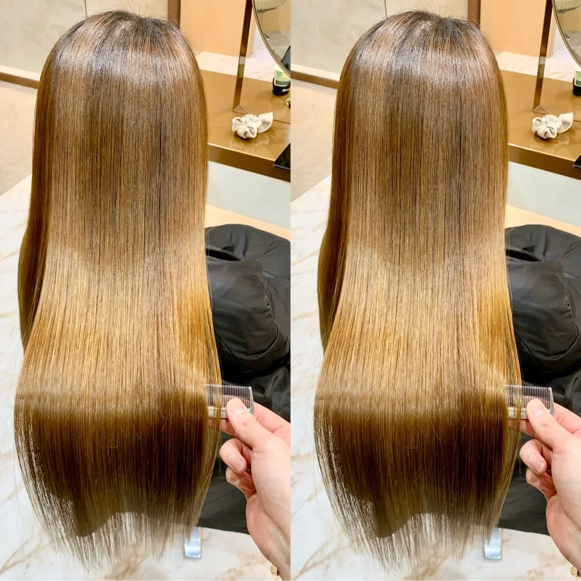 ミディアム カラー パーマ ✨美髪矯正×髪質改善 🍎カイト🍎渋谷のヘアスタイル