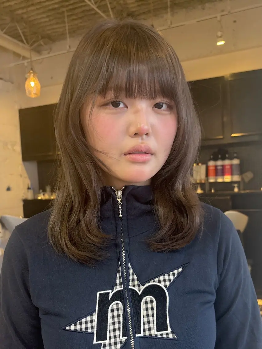ミディアム カラー カット ヘアカラー トリートメント 韓国レイヤー/透明感 カラー/RIN🎀のヘアスタイル