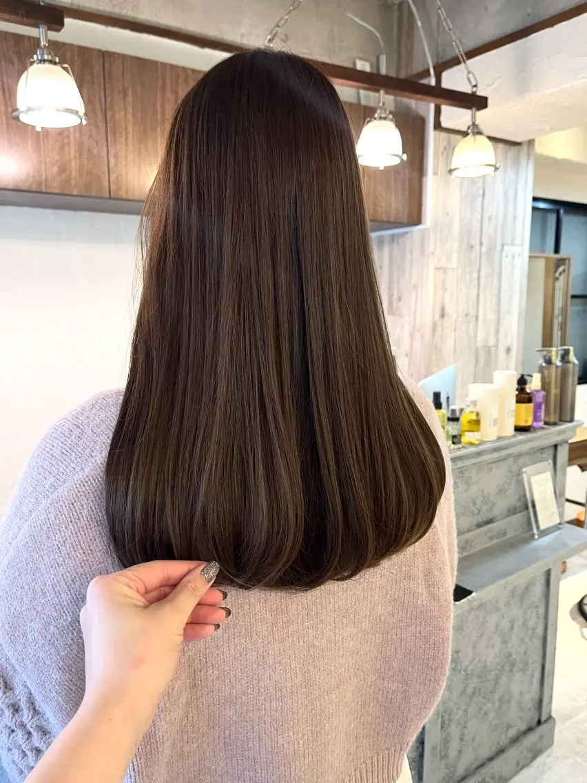 セミロング カット ヘアカラー トリートメント MAYU 💚森下のヘアスタイル