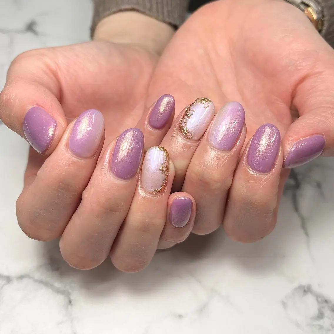 ネイル アートネイル ジェルネイル グラデーション 氷ネイル・うるうるネイル 韓国ネイル NAIL NOWのネイルデザイン