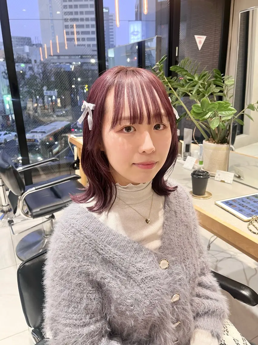 ミディアム カラー ブリーチ ヘアカラー トリートメント ヘッドスパ ヘアセット 🎀艶モテカラー🎀 彩季のヘアスタイル