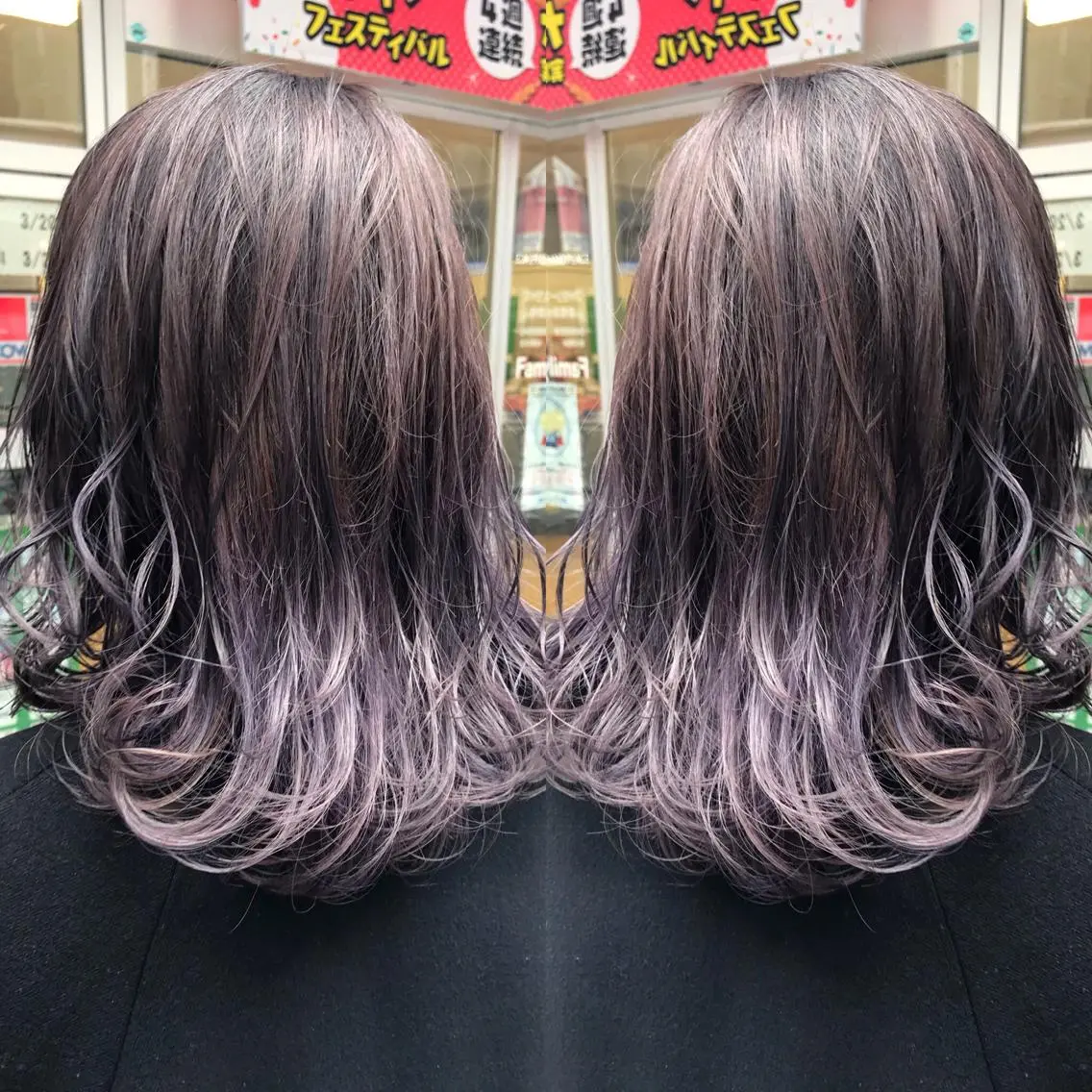 ミディアム カラー シールエクステ⭐️ オオミタクヤのヘアスタイル