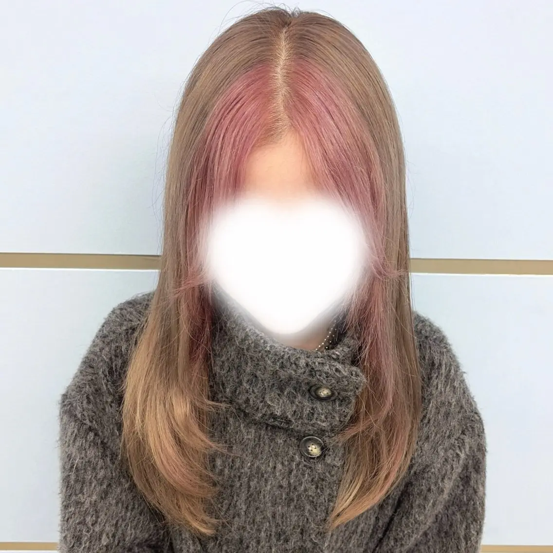 ロング カラー ミストバング ブロンド  フェイスフレーミング ピンクカラー ヘアカラー 🥣あゆ/梅田/ハイ トーン/ブリーチ🩶のヘアスタイル