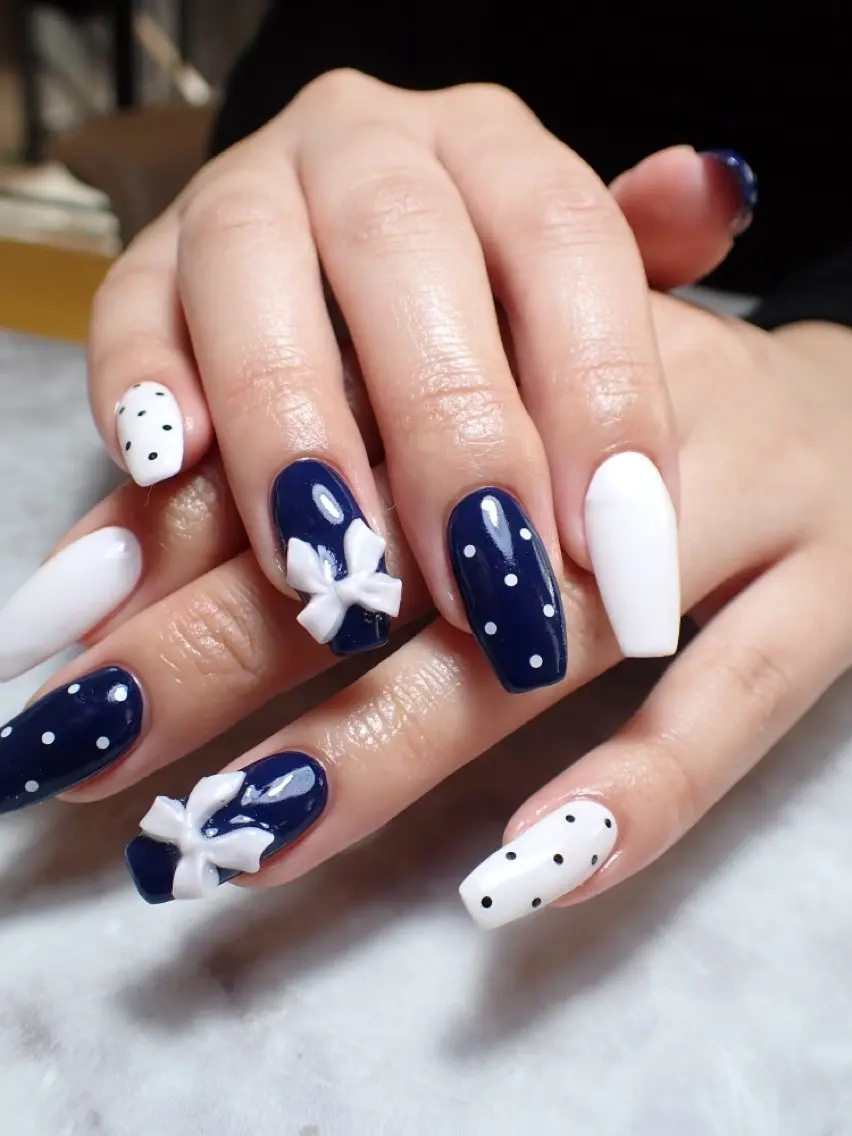 ネイル リボン ハンドネイル Nailsalon C.U.Eのネイルデザイン