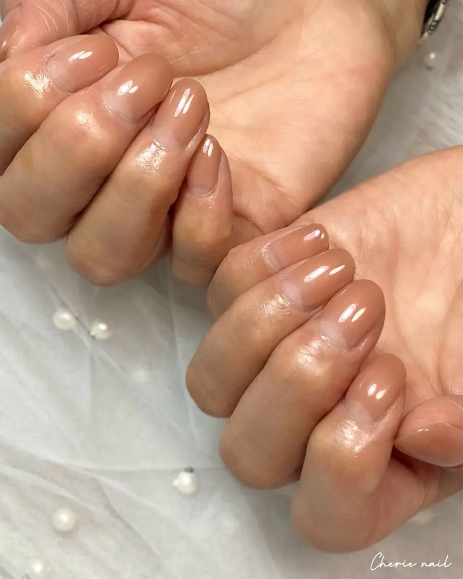 ネイル ジェルネイル グラデーション ワンカラーネイル ピンク Cherienail yunaのネイルデザイン