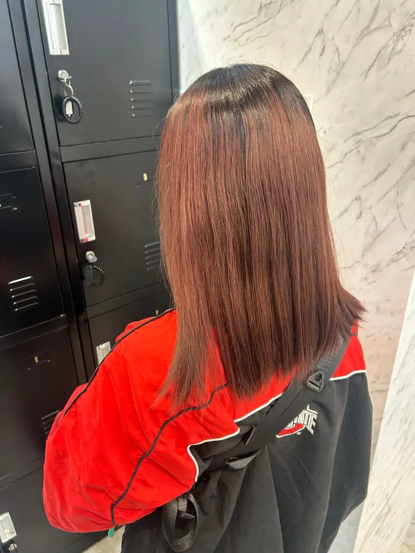 セミロング カラー ブラウンカラー レッドカラー ヘアカラー トリートメント カット¥1100 ✂️MIUのヘアスタイル