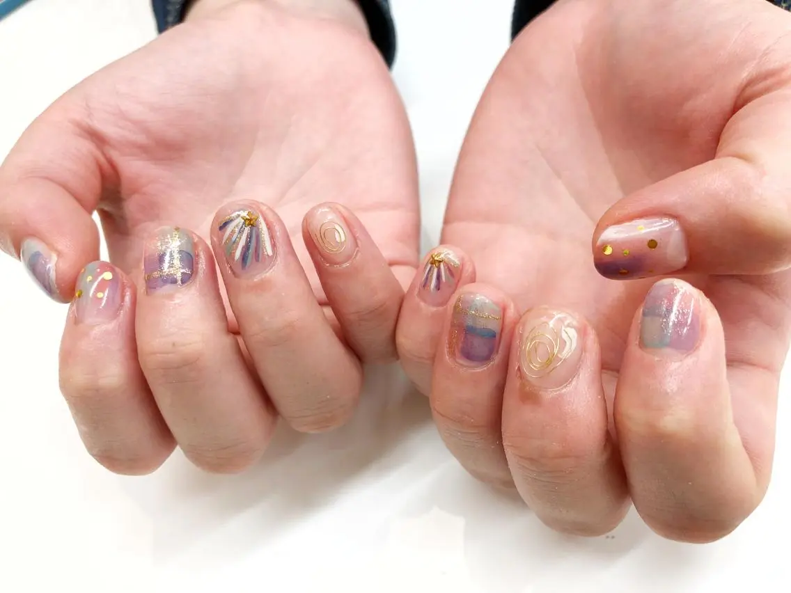 ネイル 持ち込み ニュアンスネイル NAILSALON RuINのネイルデザイン