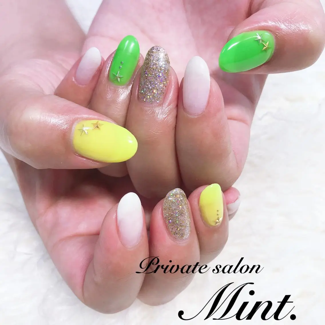 ミディアム ネイル ジェルネイル ハンドネイル Mint. nailのネイルデザイン