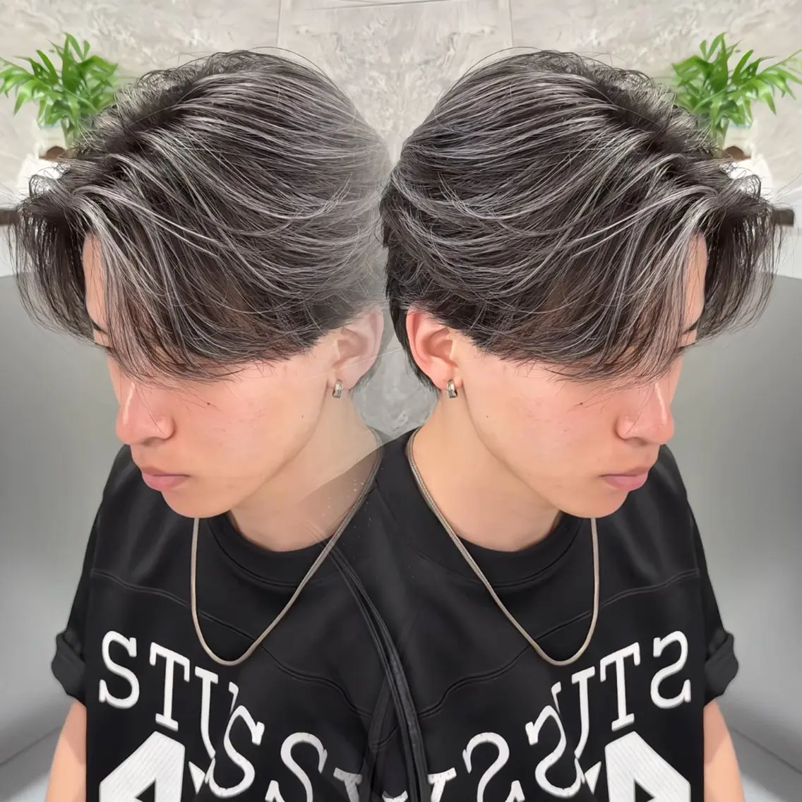 ショート カラー メンズ メンズブリーチ メンズハイライト ブリーチ ケアブリーチ ハイライトカラー ヘアカラー メンズハイライト／ 町田／パーマ／TOMのヘアスタイル