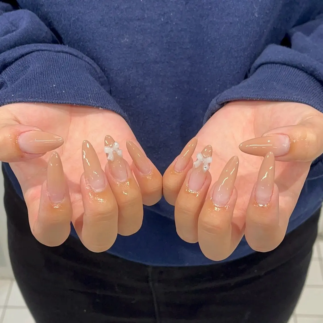 ネイル グラデーション ロングネイル ショートネイル 冬ネイル ハンドネイル 横浜Nailist 𝜗𝜚春菜のネイルデザイン