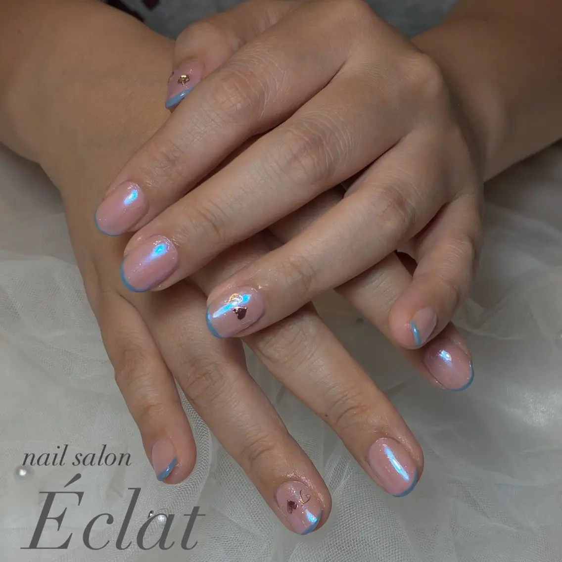 ネイル オーロラネイル フレンチネイル ハンドネイル nail salon Éclatのネイルデザイン