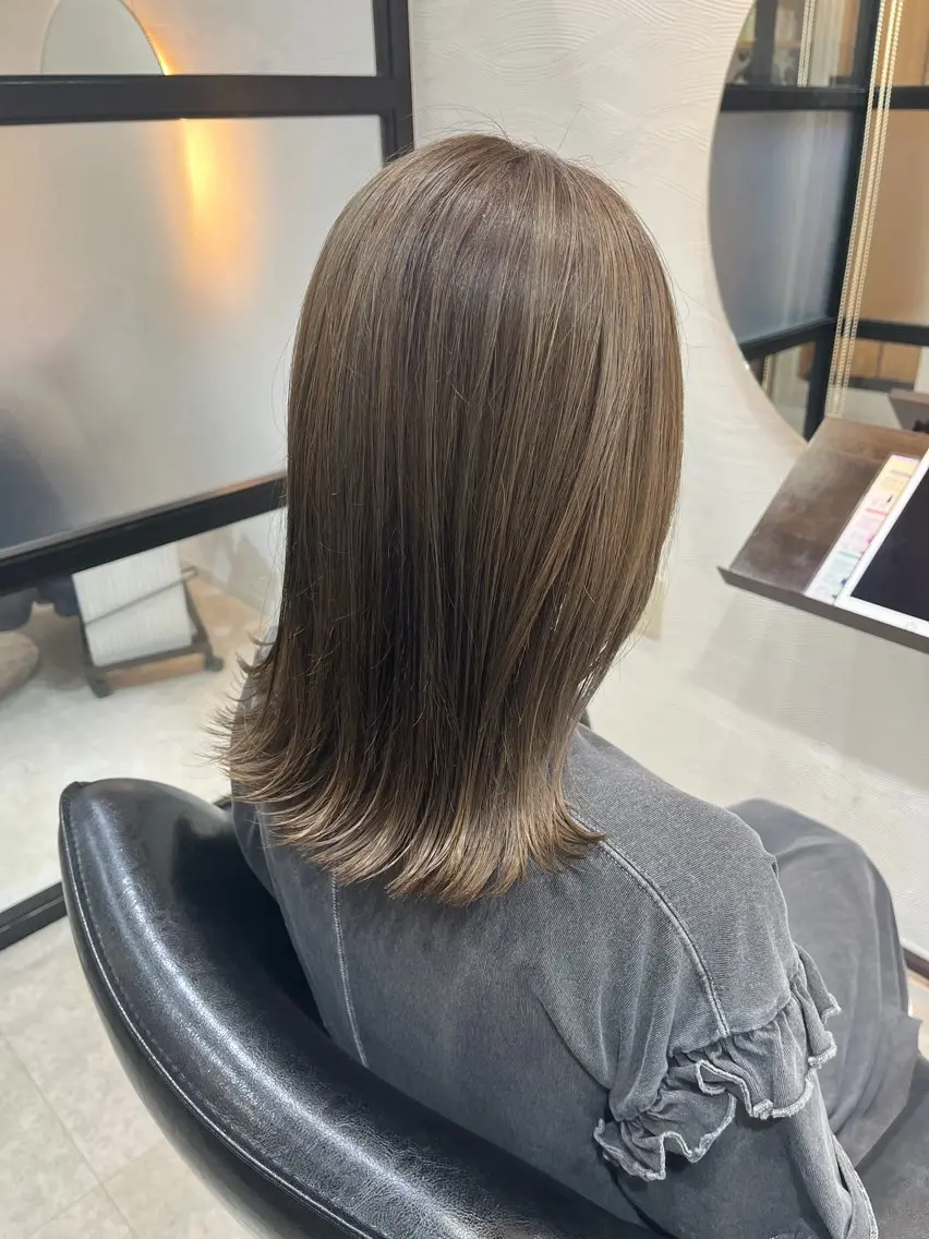 ミディアム カラー カット ヘアカラー トリートメント 【ニュアンスカラー・ 髪質改善】スズキカナのヘアスタイル