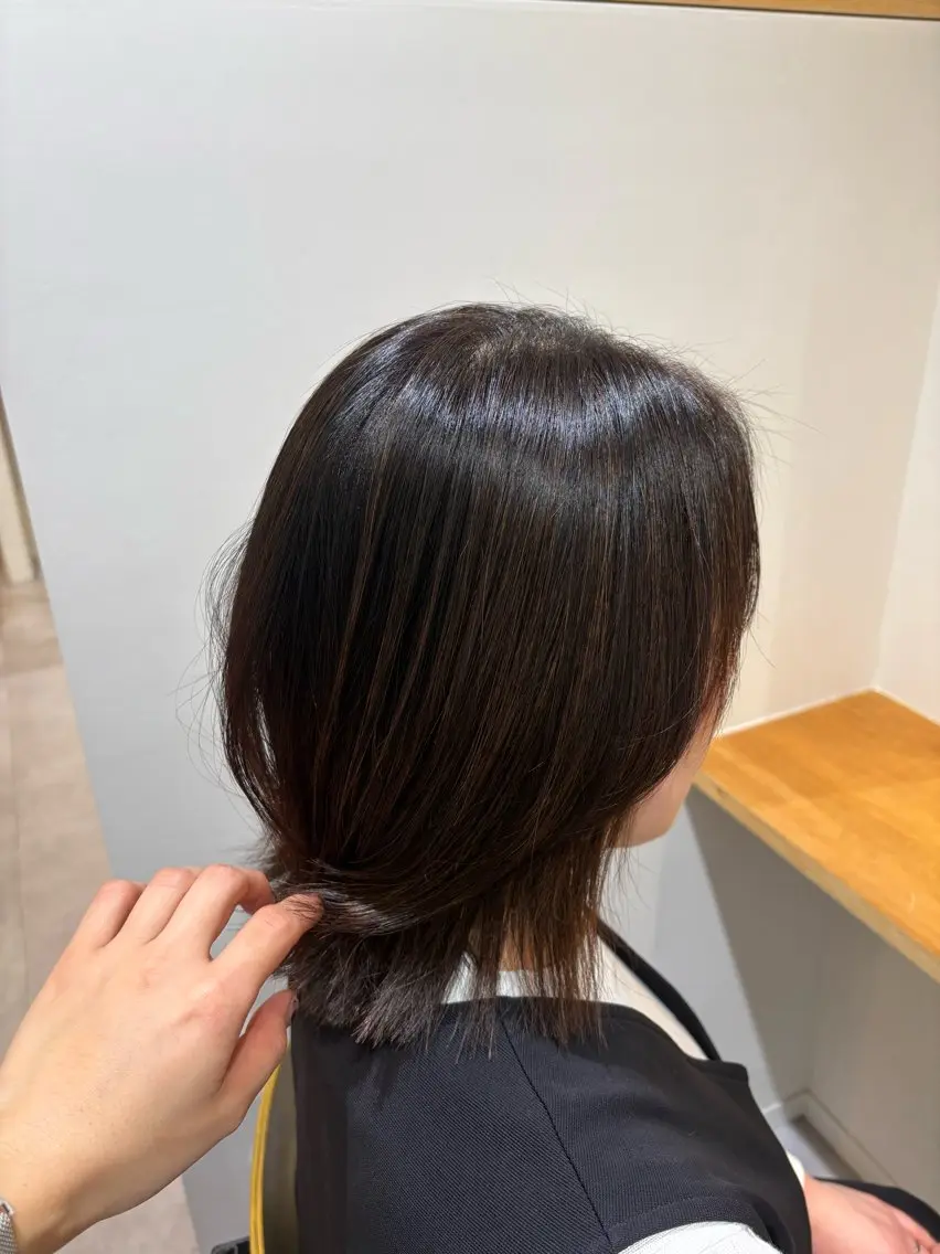 ミディアム ボブレイヤー ボブ デザインカット レイヤーカット カット 安田 佳純歩のヘアスタイル