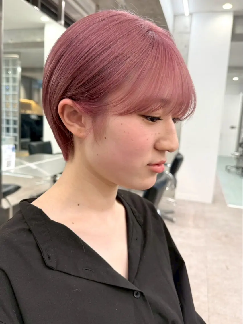 ショート ショートヘア ブリーチなしダブル ブリーチカラー優海のヘアスタイル