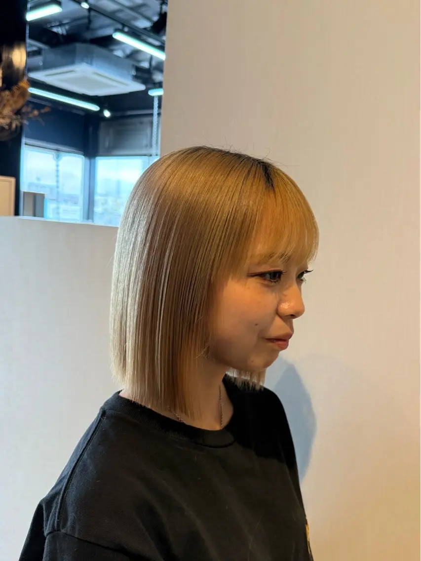 ショート カラー 切りっぱなしボブ ボブ 似合わせカット/ボブ ナチュラルメンズヘアのヘアスタイル