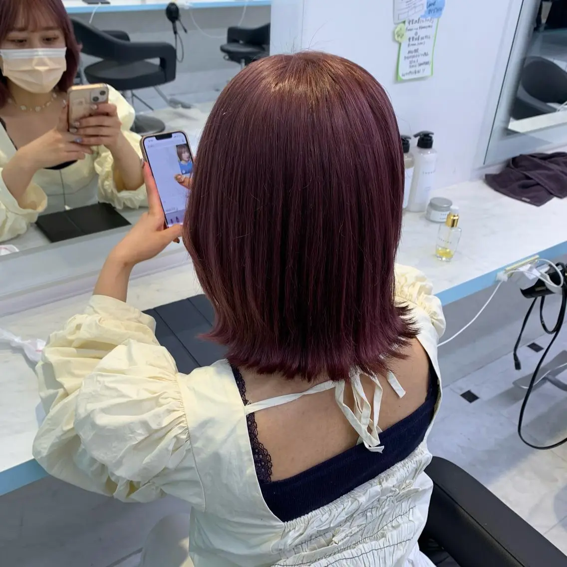 ショート ヘアカラー トリートメント MOE 福岡韓国ヘア✧︎のヘアスタイル