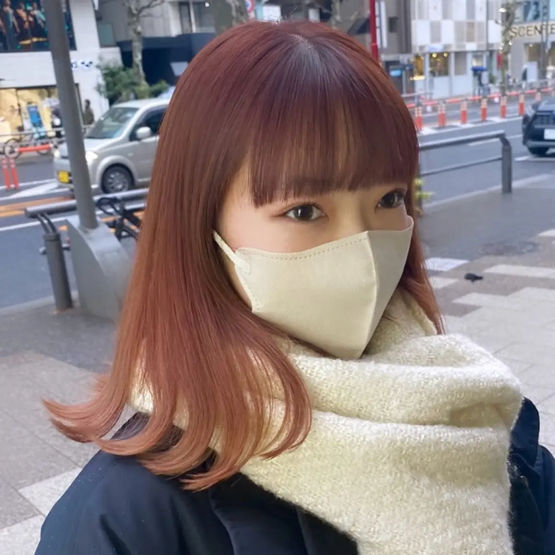 ミディアム カラー アッシュ ベージュカラー 黒髪 ブルーカラー ブルーブラック カット ヘアカラー トリートメント ヘッドスパ ヘアセット 艶感/韓国風 🤍moeka🤍のヘアスタイル