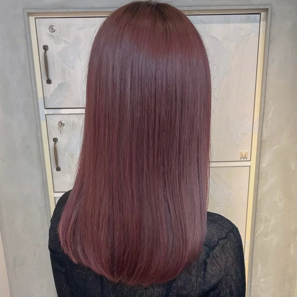 セミロング カラー ブリーチ ピンクカラー レッドカラー ヘアカラー トリートメント ヘッドスパ 似合わせカラー×髪質 改善伏見/RIONAのヘアスタイル