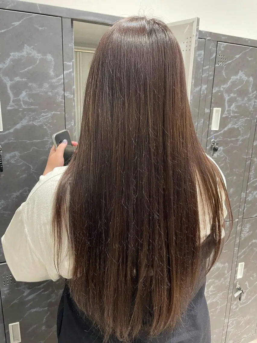 ロング カラー 透明感カラー トリートメント ヘアカラー トリートメント 🪿透明感/艶カラー ﾜﾀﾅﾍﾞｱｵｲのヘアスタイル