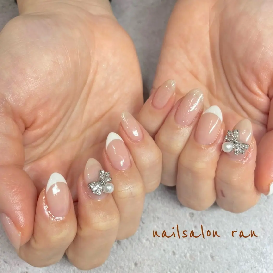 ネイル フレンチネイル 持ち込み ハンドネイル ハンドケア nailsalon ranのネイルデザイン