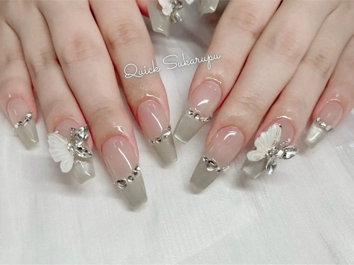 ロング ハンドネイル Quick Sukarupuのネイルデザイン