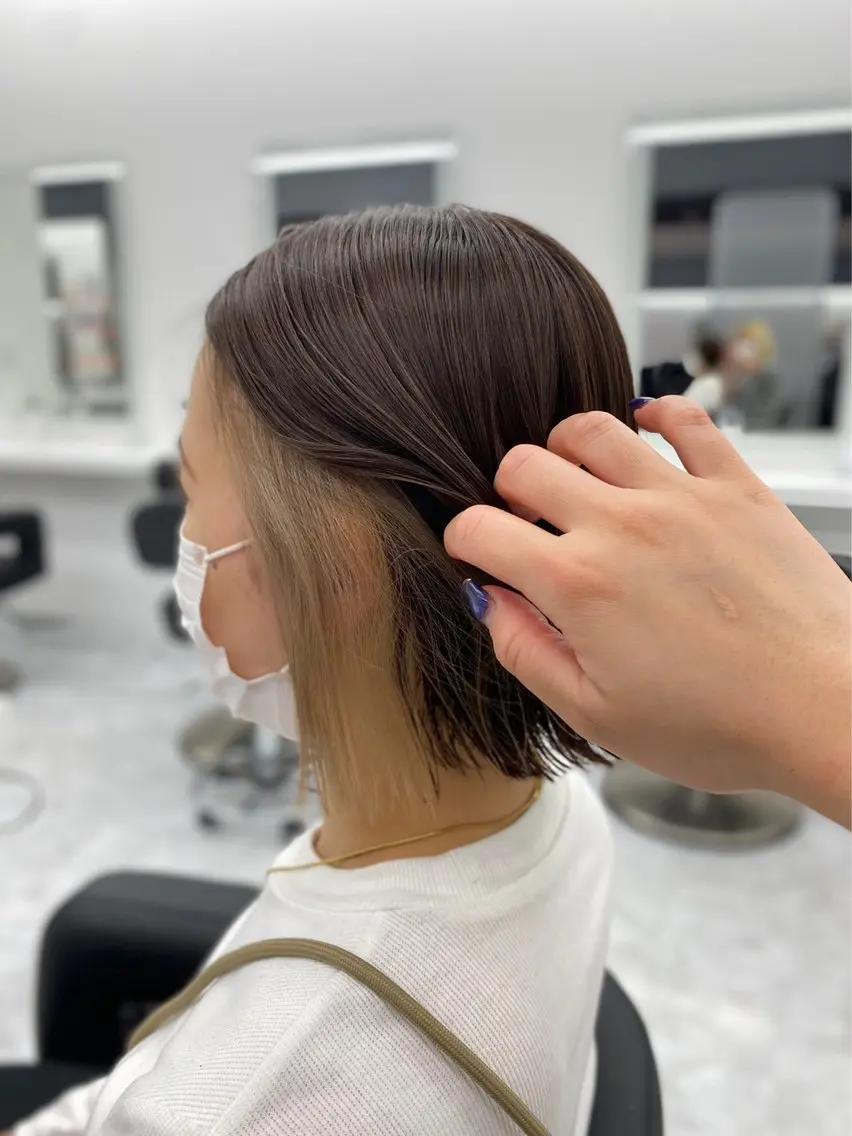 ショート カラー ヘアカラー トリートメント 💖似合わせカラー レイヤー💖縮毛矯正のヘアスタイル