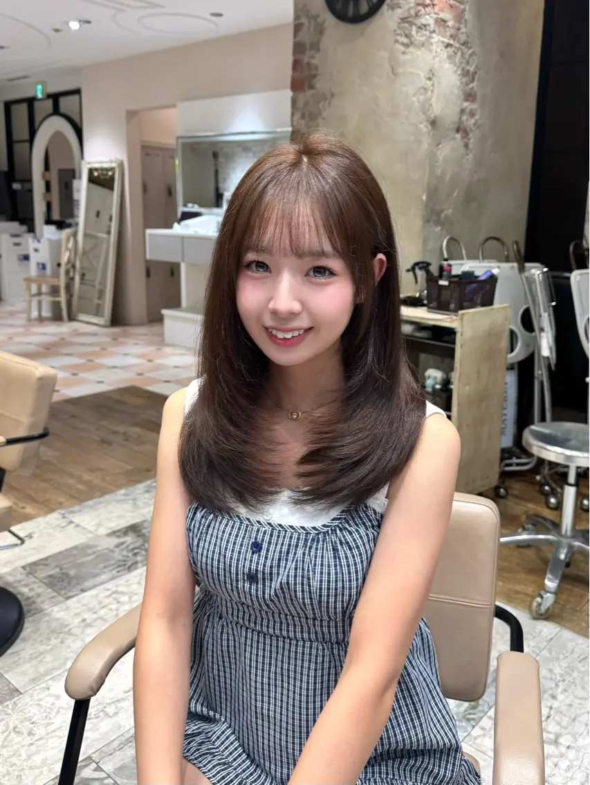 セミロング ハイレイヤー レイヤーカット カットモデル募集/ 前髪カット/祝迫華艶のヘアスタイル