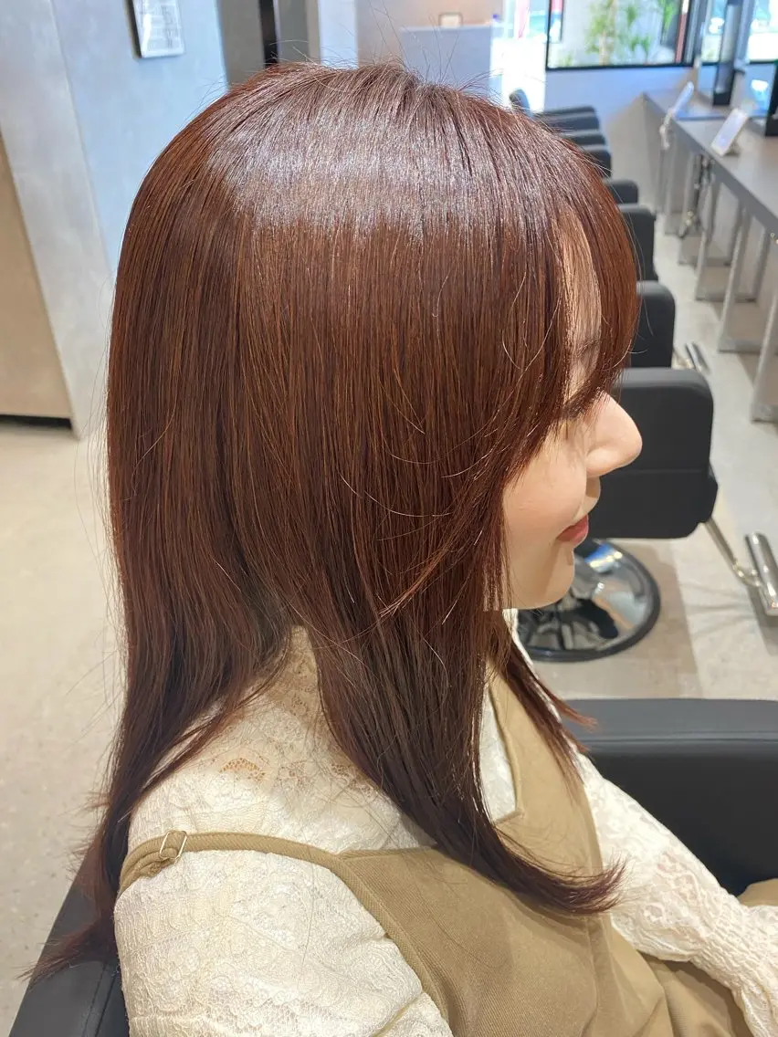 カラー ブラウンカラー ピンクカラー 大林　恵理 【Agu 屋島】のヘアスタイル
