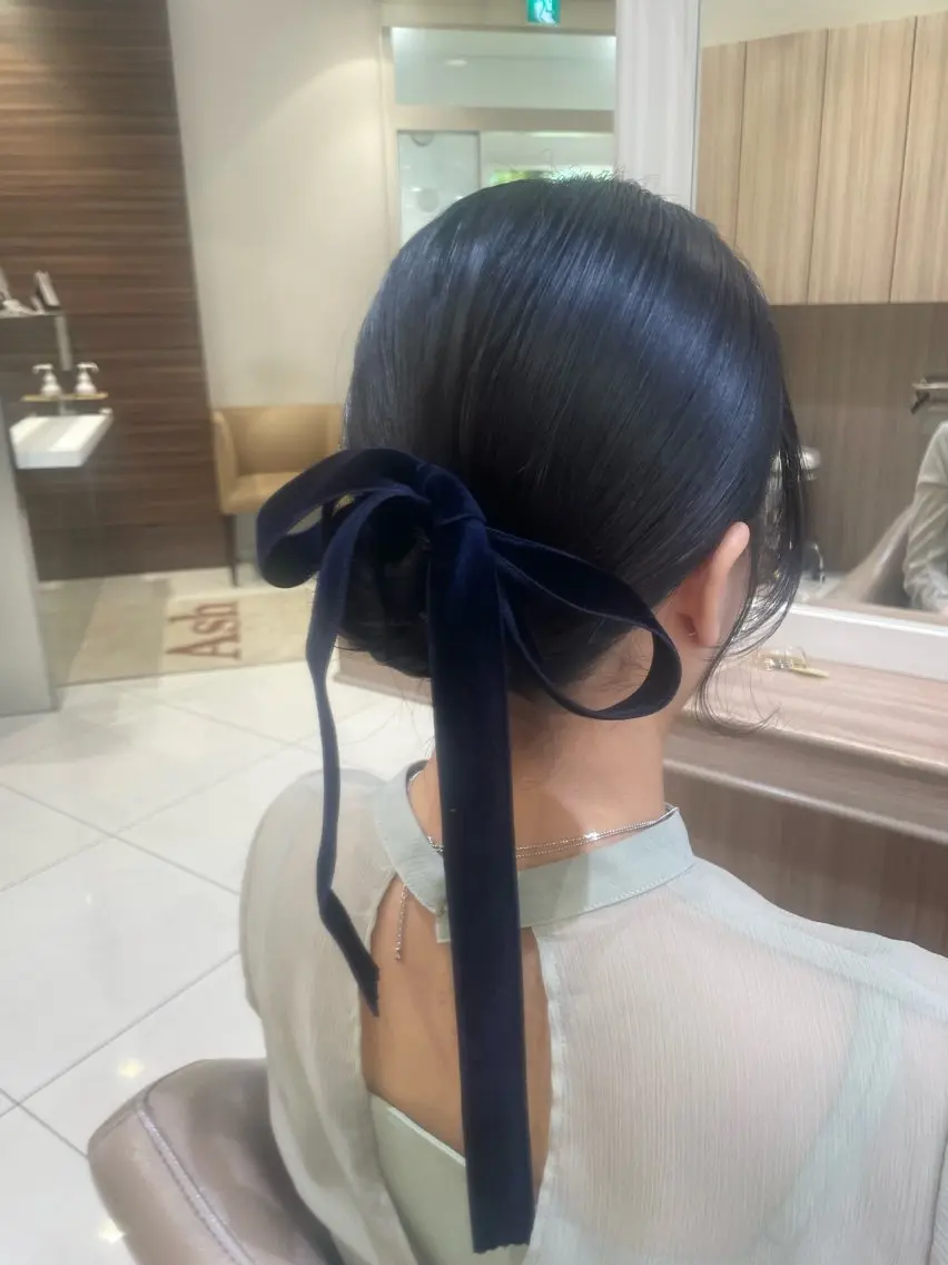セミロング ヘアアレンジ ヘアセット 韓国ヘアメイク🎀/ 縮毛矯正✨山本媛香のヘアスタイル