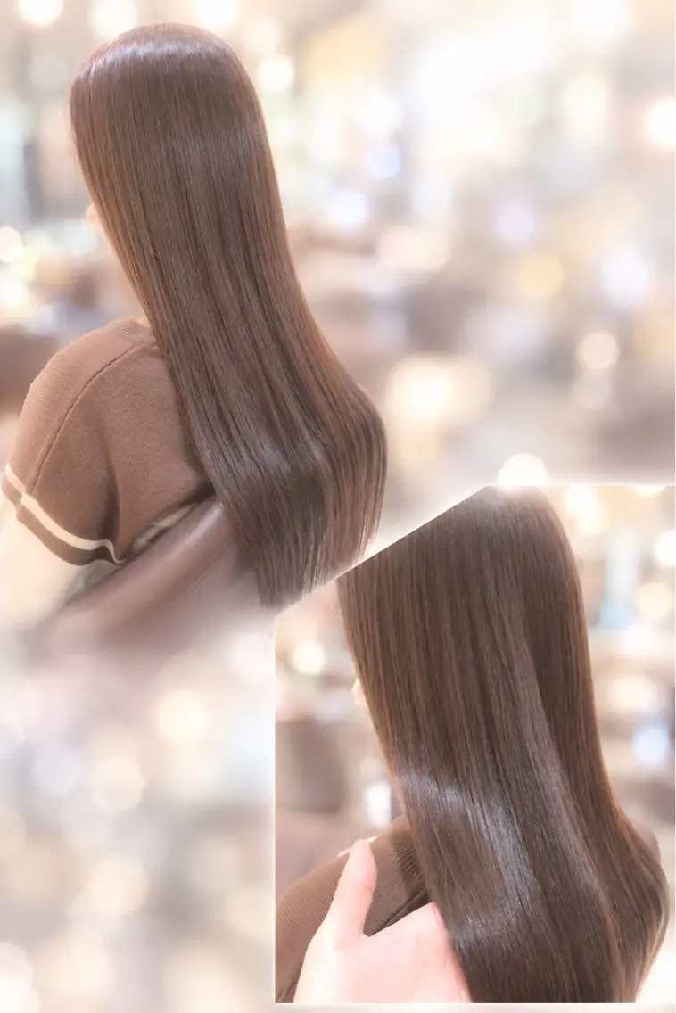 カットとオイルストレートで艶サラヘアに❣️の写真