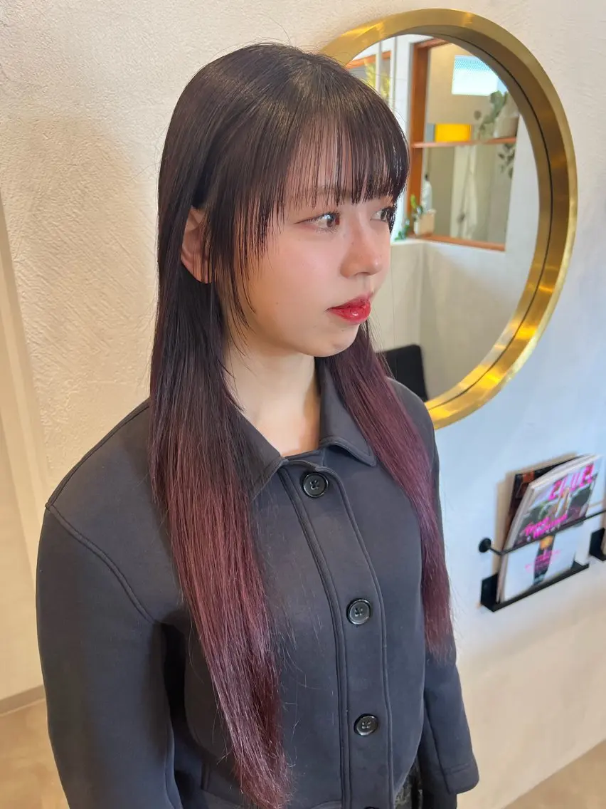 ロング おくれ毛 小顔カット kako /透明感カラー🤍のヘアスタイル