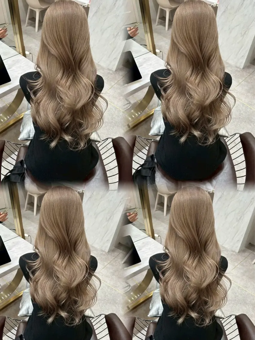 ロング ヘアカラー みのりハイトーン デザインカラーのヘアスタイル