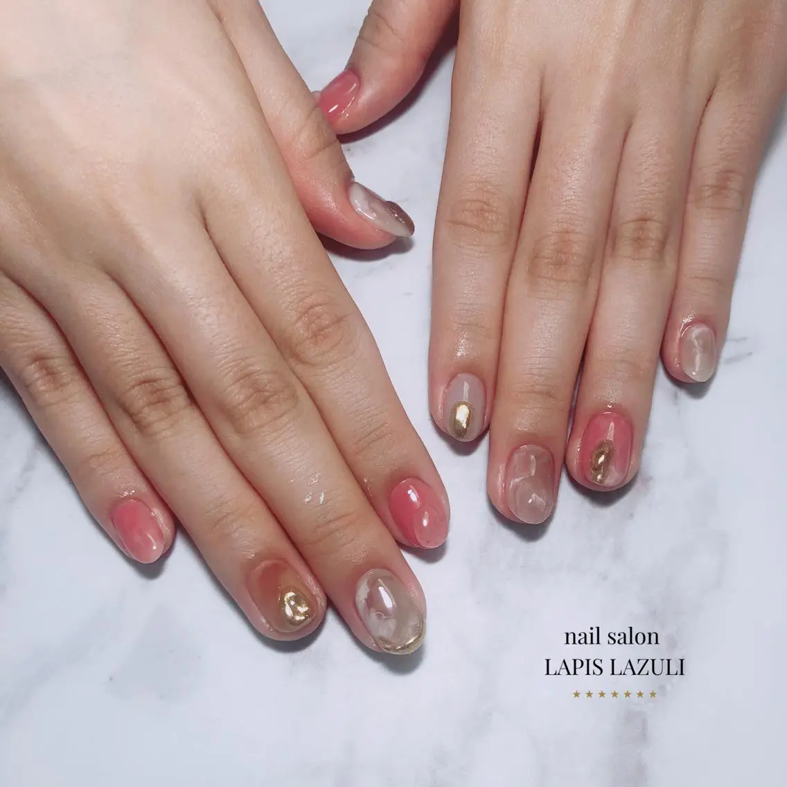 ネイル ハンドネイル nail salon ラピスラズリのネイルデザイン