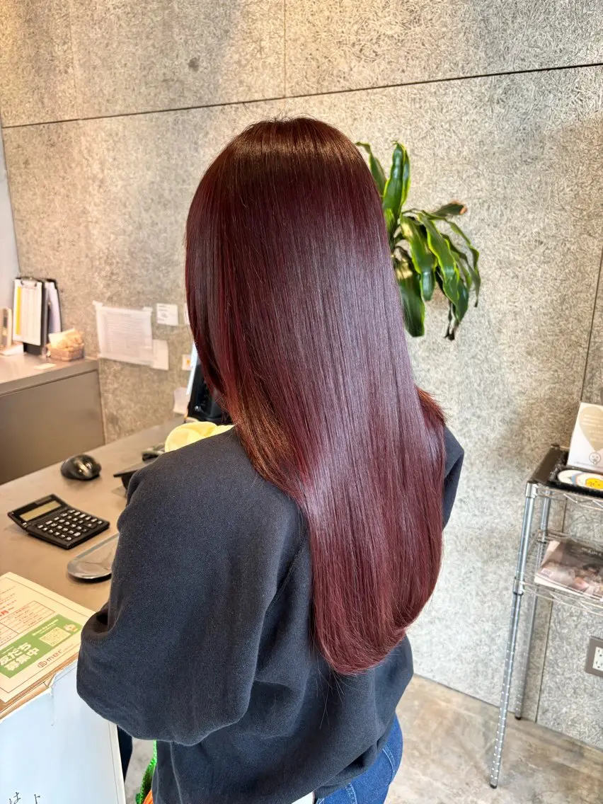 ロング カラー ブラウンカラー ピンクカラー 🌷艶感カラー🌷 富施 優花のヘアスタイル