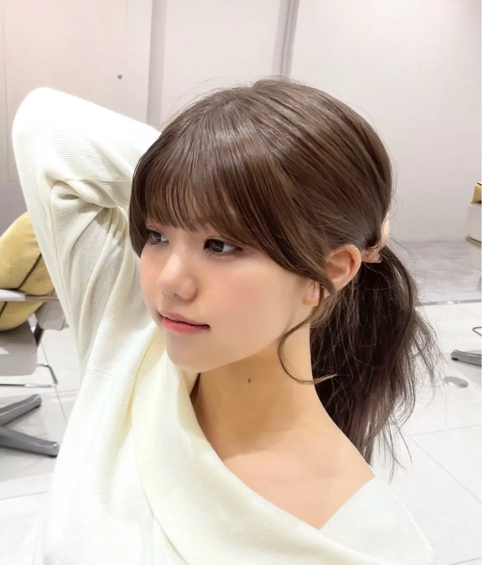 ロング 赤み消し透明感カラー 似合わせ前髪柴田礼空のヘアスタイル