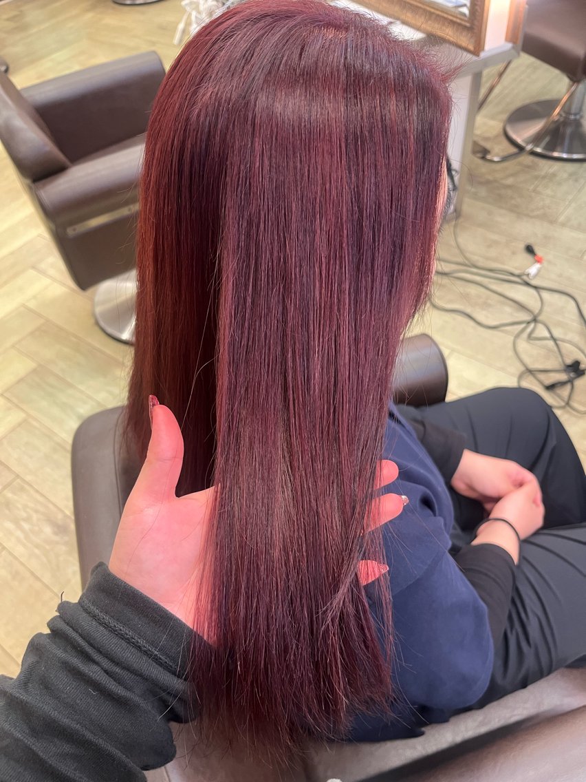 カラー レッドカラー ヘアカラー トリートメント ブリーチカラー募集 合澤のヘアスタイル