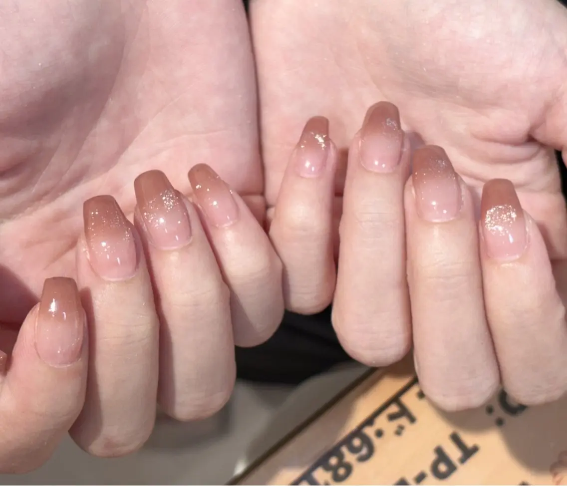 ネイル アートネイル オーロラネイル チークネイル 長さ出し フレンチネイル ハンドネイル ハンドケア Yumi Nail Seiのネイルデザイン