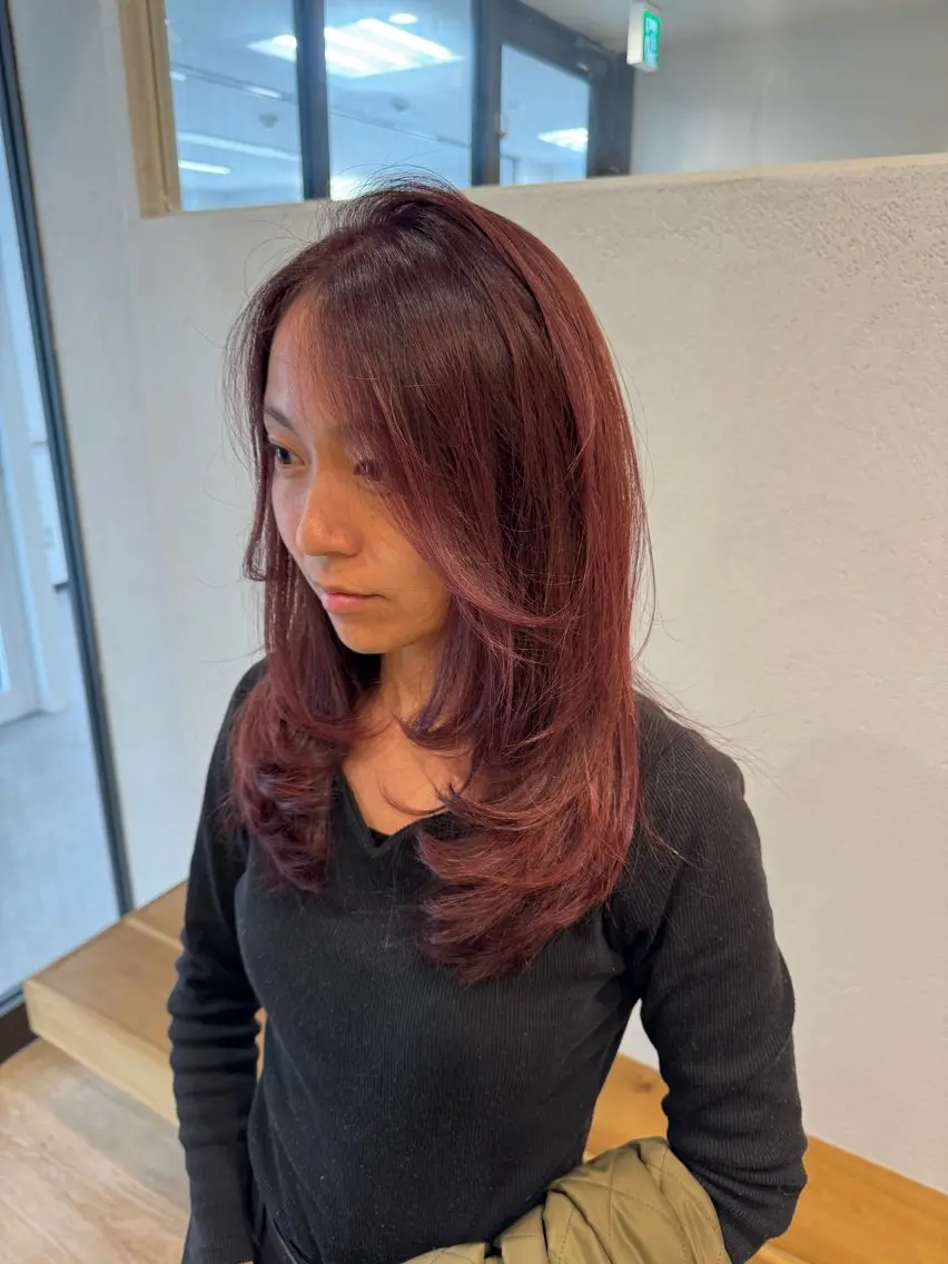 セミロング レイヤーカット カット ヘアカラー トリートメント 似合わせカット/ 持田樹/大船のヘアスタイル