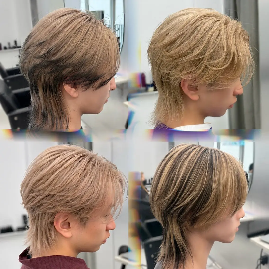 ミディアム カラー メンズ カット ヘアカラー トリートメント ʜᴀʀᴜᴋᴀ♱メンズ ウルフ/ブリーチのヘアスタイル
