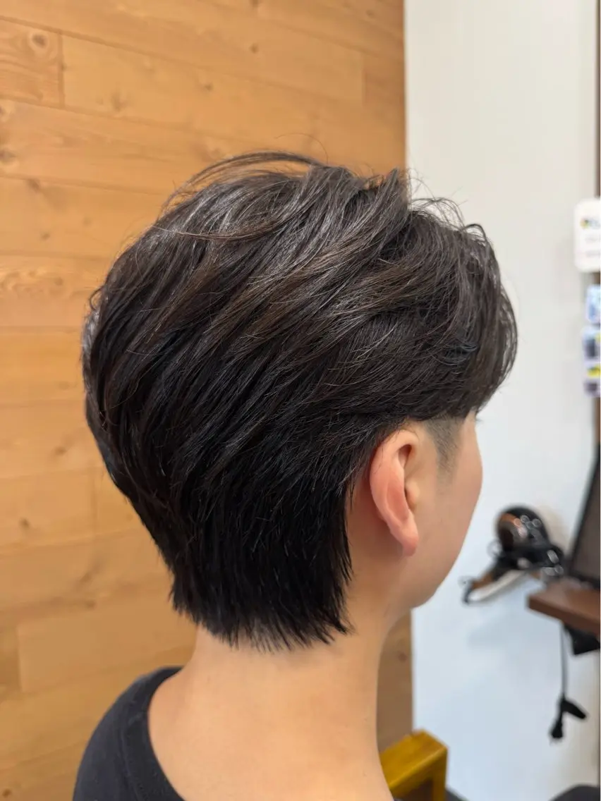 ショート パーマ メンズ カット パーマ メンズカット/透明感 カラー/河端悠花のヘアスタイル