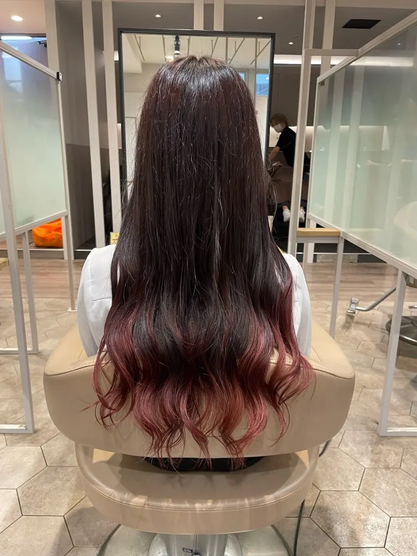 ロング カット ヘアカラー 縮毛矯正×髪質改善× 艶髪カラー 小笠原躍のヘアスタイル
