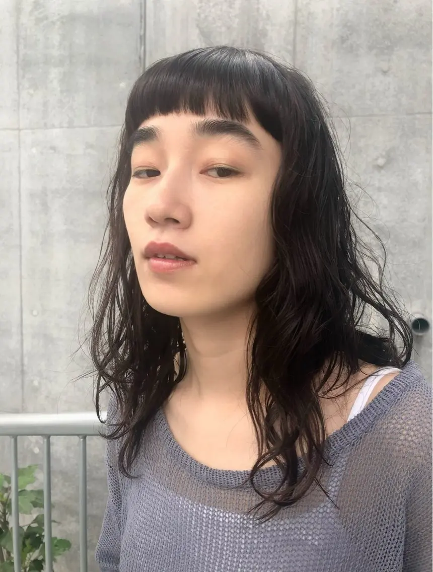 セミロング パーマ セミロングパーマ カット ヘアカラー トリートメント マンツーマン施術✂︎ machikaのヘアスタイル