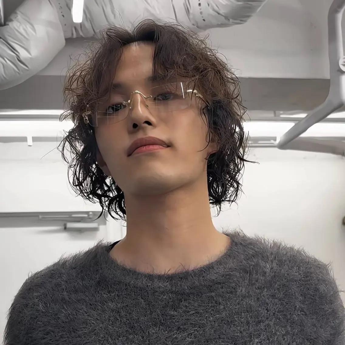 パーマ メンズ カット パーマ ヘアセット 💋ホワイトメッシュ /パーマ/メンズ💋のヘアスタイル