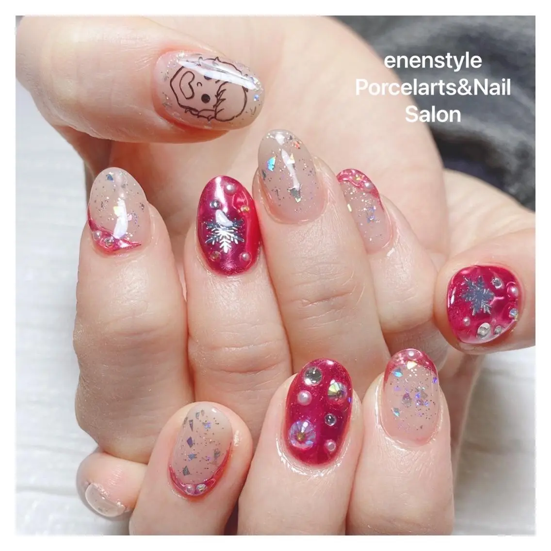 ミディアム ネイル アイブロウ 🐾enen style 🐾のネイルデザイン