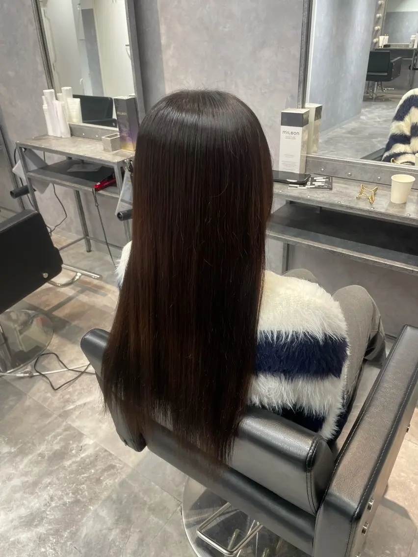 カラー 縮毛矯正 mimiiy fukaのヘアスタイル
