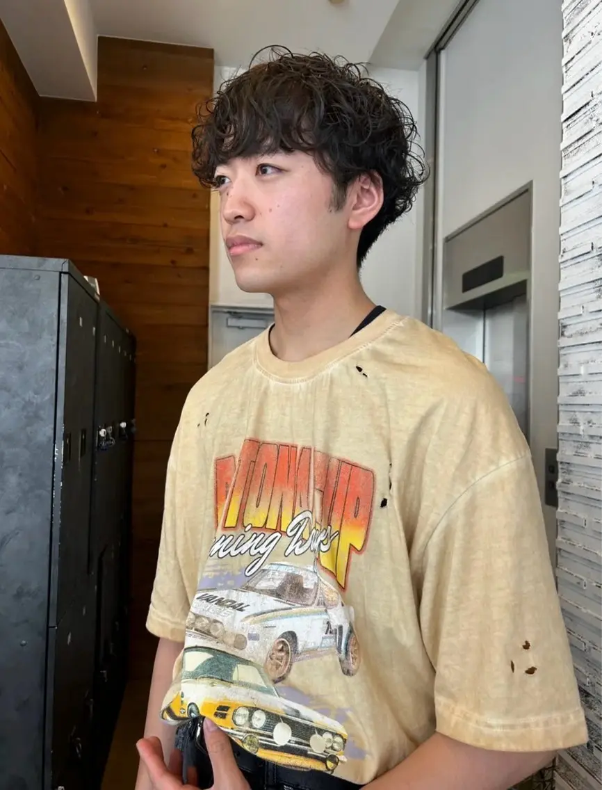 パーマ メンズ メンズパーマ ニュアンスパーマ 西 優衣奈のヘアスタイル