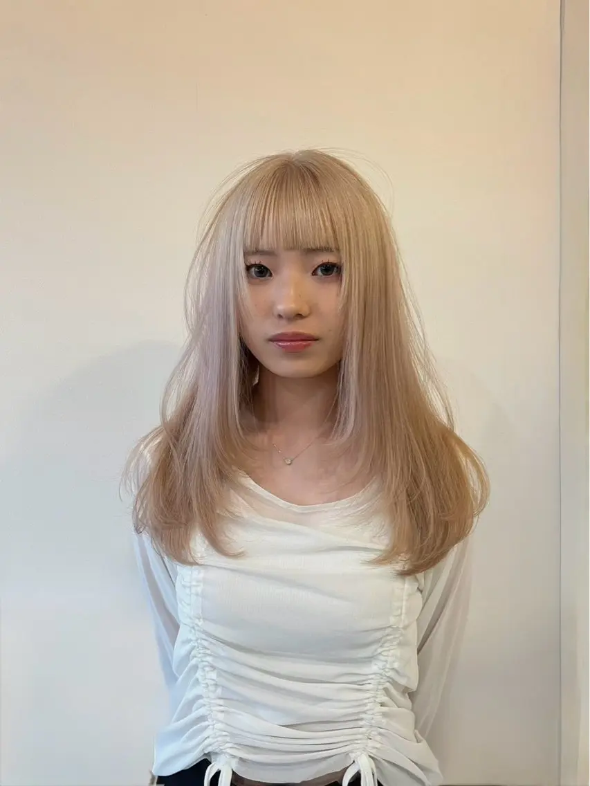 ロング カラー ベージュカラー ブリーチ ブロンド ブロンドベージュ ケアブリーチ 圧倒的カラー技術 /reitのヘアスタイル